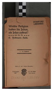 Front cover of Welche Religion hatten die Juden, als Jesus auftrat? by Georg Hollmann