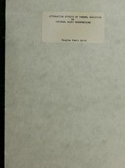 Front cover of Attenuation effects of thermal radiation on internal blast overpressure by Douglas Edwin Smith