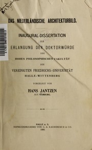 Front cover of Das niederländische Architekturbild by Hans Jantzen