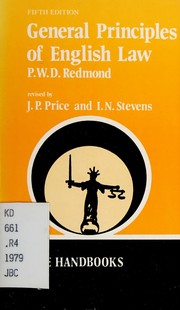 Front cover of General principles of English law by Peter William Dawson Redmond