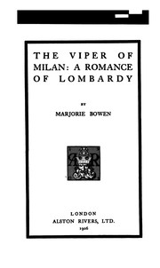 Front cover of The viper of Milan by Marjorie Bowen