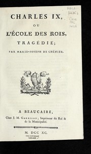 Front cover of Charles IX, ou, L'école des rois by Marie-Joseph Chénier
