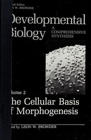 Front cover of Developmental Biology: A Comprehensive Synthesis: Volume 1 by Leon W. Browder