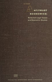 Cover of Antitrust economics by Eugene M. Singer