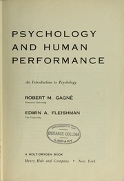 Front cover of Psychology and human performance by Robert Mills Gagné