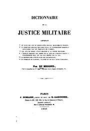 Front cover of Dictionnaire de la justice militaire by André Claude Sebastien Du Mesgnil