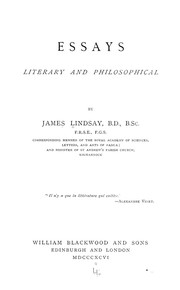 Front cover of Essays literary and philosophical by Lindsay, James