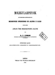 Front cover of Molekularphysik: Mit besonderer Berücksichtigung mikroskopischer Untersuchungen und Anleitung zu .. by Otto Lehmann