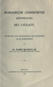 Front cover of Romanische Lehnwörter (Erstbelege) bei Lydgate by Georg Reismüller
