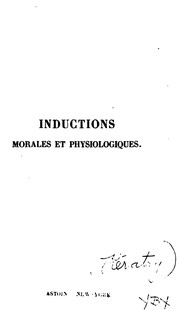 Front cover of Inductions morales et physiologiques by Auguste Hilarion Kératry