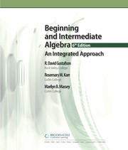 Front cover of Beginning and intermediate algebra by R. David Gustafson