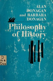 Cover of Philosophy of history by Alan Donagan
