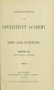 Front cover of Transactions by Connecticut Academy of Arts and Sciences