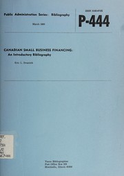Front cover of Canadian small business financing by Eric L. Swanick