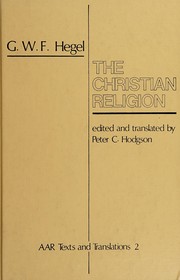 Cover of The Christian religion by Georg Wilhelm Friedrich Hegel