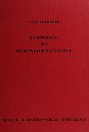 Front cover of Kompendium der Volkswirtschaftslehre by Carl S. Zimmerer