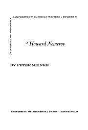 Cover of Howard Nemerov by Peter Meinke