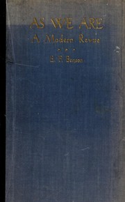 Cover of As we are by E. F. Benson