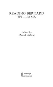 Cover of Reading Bernard Williams by Daniel Callcut