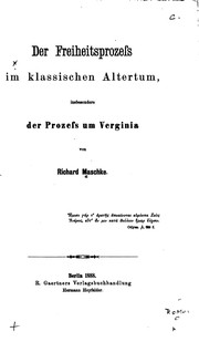 Cover of Der Freiheitsprozess im klassischen Altertum by Richard Maschke