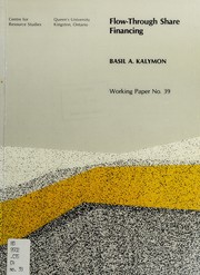Cover of Flow-Through Share Financing (Working Paper No 39) by Basil A. Kalymon