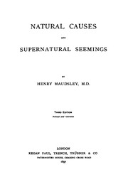 Cover of Natural Causes and Supernatural Seemings by Henry Maudsley