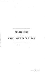 Cover of The story of England by Robert Mannyng