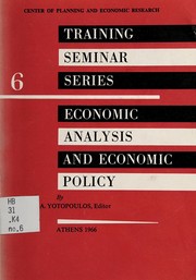 Front cover of Economic analysis and economic policy by Pan A. Yotopoulos