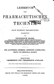 Front cover of Lehrbuch der pharmaceutischen Technik by Friedrich Mohr