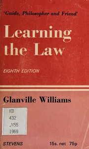 Cover of Learning the law by Glanville Williams