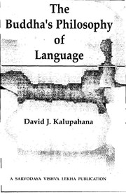 Cover of The Buddha's philosophy of language by David J. Kalupahana