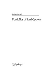 Front cover of Portfolios of real options by Rainer Brosch