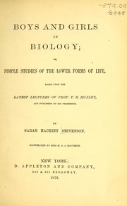 Front cover of Boys and girls in biology by Sarah Hackett Stevenson