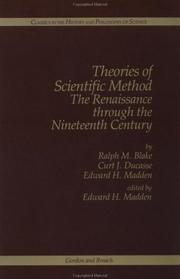 Front cover of Theories of scientific method by Ralph M. Blake