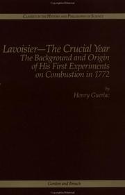Cover of Lavoisier--the crucial year by Henry Guerlac