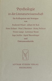 Front cover of Psychologie in der Literaturwissenschaft by Amherster Kolloquium zur modernen deutschen Literatur (4th 1970)