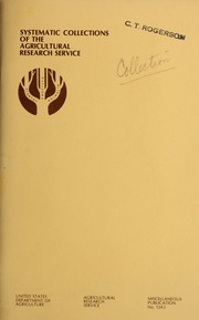 Front cover of Systematic collections of the Agricultural Research Service by United States. Agricultural Research Service.