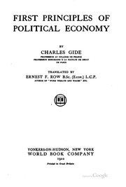 Front cover of First principles of political economy by Charles Gide
