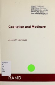 Cover of Capitation and Medicare by Joseph P. Newhouse
