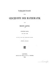 Cover of Vorlesungen über Geschichte der Mathematik by Moritz Cantor