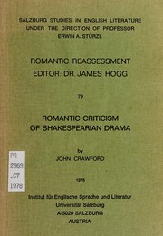 Front cover of Romantic criticism of Shakespearian drama by John F. Crawford