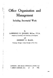 Front cover of Office Organisation and Management Including Secretarial Work by Sir Herbert Edwin Blain