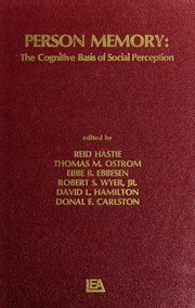 Cover of Person memory by Reid Hastie