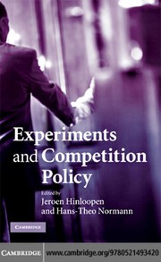 Cover of Experiments and competition policy by Jeroen Hinloopen