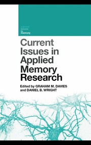 Cover of Current issues in applied memory research by Graham Davies