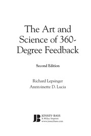 Front cover of The art and science of 360 degree feedback by Richard Lepsinger