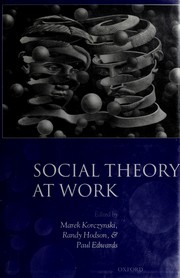 Cover of Social theory at work by Marek Korczynski