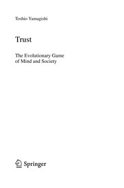 Front cover of Trust by Toshio Yamagishi