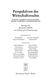 Cover of Perspektiven des Wirtschaftsrechts by Klaus J. Hopt