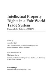 Front cover of Intellectual property rights in a fair world trade system by Annette Kur